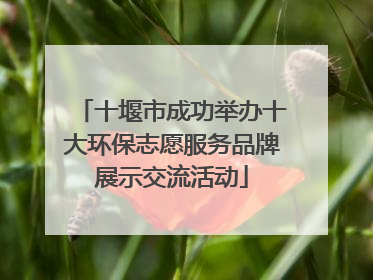 十堰市成功举办十大环保志愿服务品牌展示交流活动