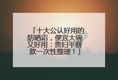 十大公认好用的防晒霜，便宜大碗又好用：贵妇平替款一次性整理！