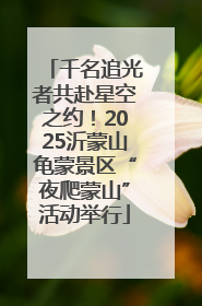 千名追光者共赴星空之约！2025沂蒙山龟蒙景区“夜爬蒙山”活动举行