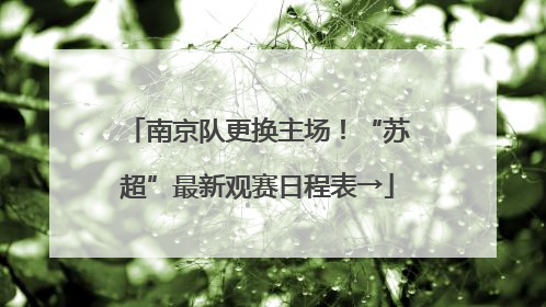 南京队更换主场！“苏超”最新观赛日程表→