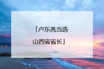 卢东亮当选山西省省长