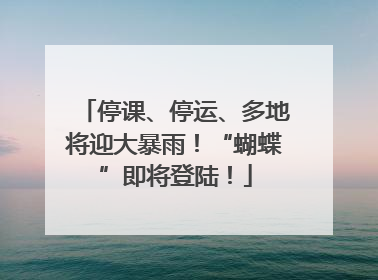 停课、停运、多地将迎大暴雨！“蝴蝶”即将登陆！