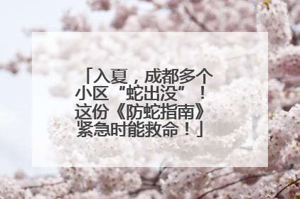 入夏，成都多个小区“蛇出没”！这份《防蛇指南》紧急时能救命！