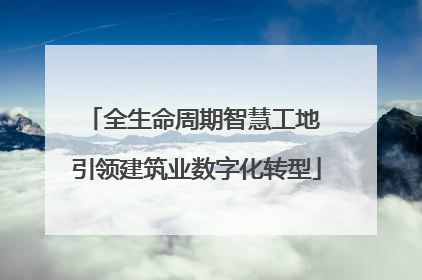 全生命周期智慧工地 引领建筑业数字化转型