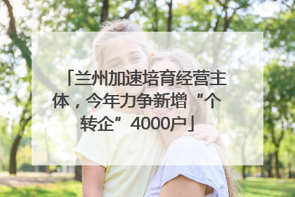兰州加速培育经营主体，今年力争新增“个转企”4000户
