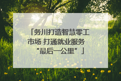 务川打造智慧零工市场 打通就业服务“最后一公里”