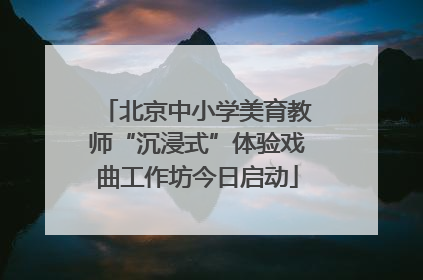 北京中小学美育教师“沉浸式”体验戏曲工作坊今日启动