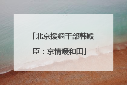 北京援疆干部韩殿臣：京情暖和田