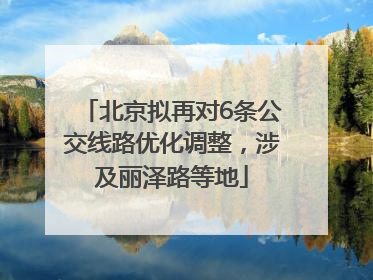北京拟再对6条公交线路优化调整，涉及丽泽路等地