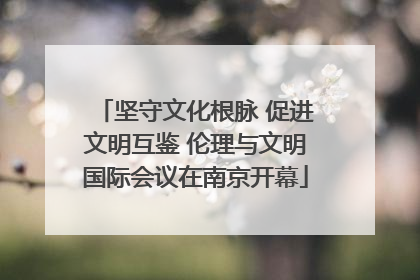 坚守文化根脉 促进文明互鉴 伦理与文明国际会议在南京开幕