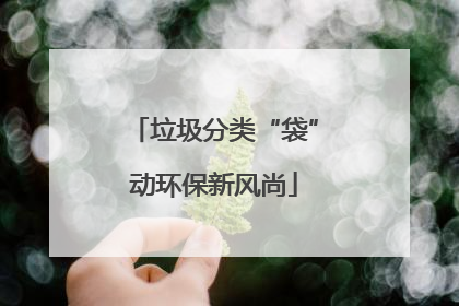 垃圾分类“袋”动环保新风尚