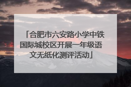 合肥市六安路小学中铁国际城校区开展一年级语文无纸化测评活动