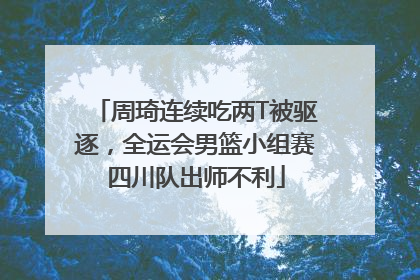 周琦连续吃两T被驱逐，全运会男篮小组赛四川队出师不利