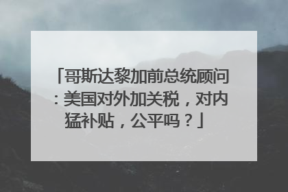 哥斯达黎加前总统顾问：美国对外加关税，对内猛补贴，公平吗？