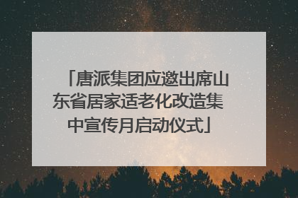 唐派集团应邀出席山东省居家适老化改造集中宣传月启动仪式