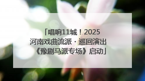 唱响11城！2025河南戏曲流派・巡回演出《豫剧马派专场》启动