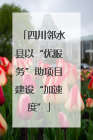 四川邻水县以“优服务”助项目建设“加速度”