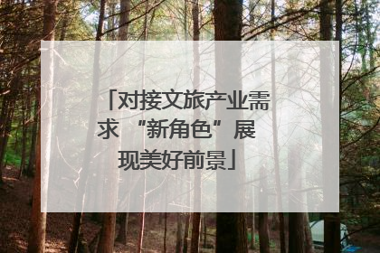 对接文旅产业需求 “新角色”展现美好前景