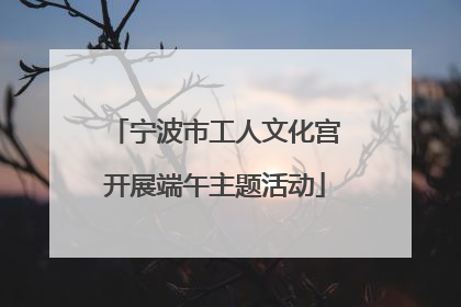 宁波市工人文化宫开展端午主题活动