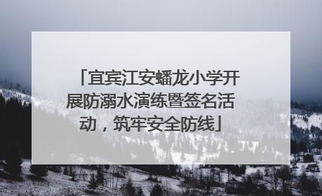 宜宾江安蟠龙小学开展防溺水演练暨签名活动，筑牢安全防线