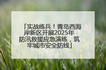 实战练兵！青岛西海岸新区开展2025年防汛救援应急演练，筑牢城市安全防线