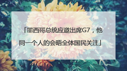 墨西哥总统应邀出席G7，他同一个人的会晤全体国民关注