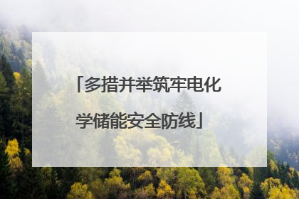 多措并举筑牢电化学储能安全防线
