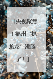 央视聚焦！福州“扒龙龙”沸腾了！