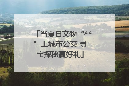 当夏日文物“坐”上城市公交 寻宝探秘赢好礼