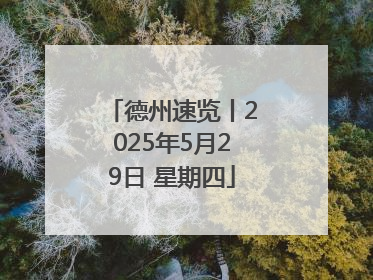 德州速览丨2025年5月29日 星期四