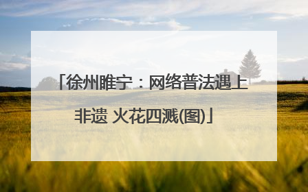 徐州睢宁：网络普法遇上非遗 火花四溅(图)