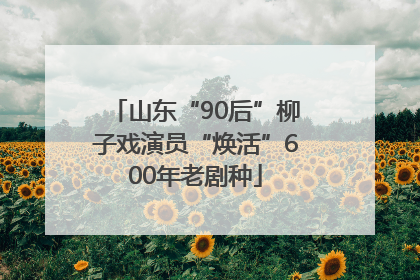 山东“90后”柳子戏演员“焕活”600年老剧种