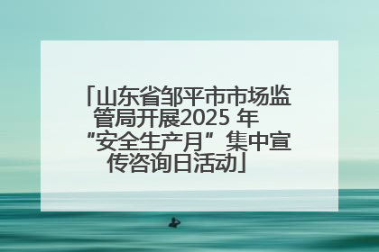 山东省邹平市市场监管局开展2025 年“安全生产月”集中宣传咨询日活动