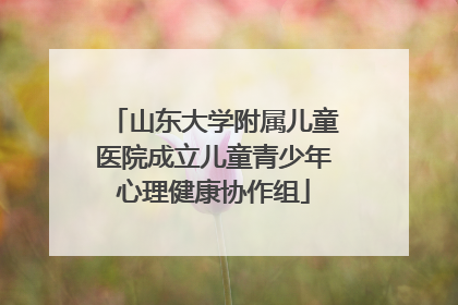 山东大学附属儿童医院成立儿童青少年心理健康协作组
