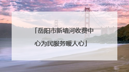岳阳市新墙河收费中心为民服务暖人心