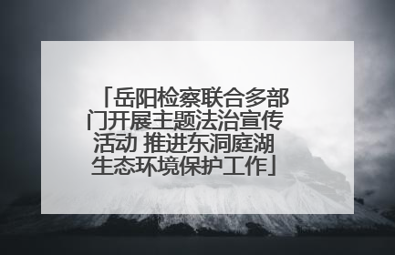 岳阳检察联合多部门开展主题法治宣传活动 推进东洞庭湖生态环境保护工作