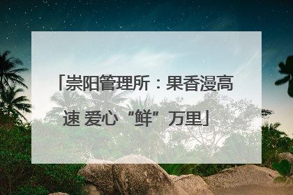 崇阳管理所：果香漫高速 爱心“鲜”万里