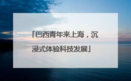 巴西青年来上海，沉浸式体验科技发展