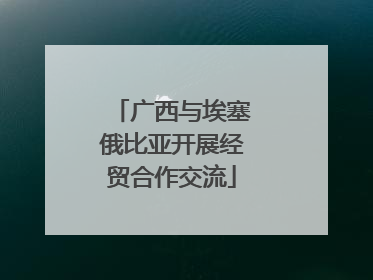 广西与埃塞俄比亚开展经贸合作交流