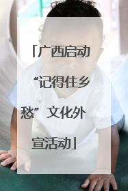 广西启动“记得住乡愁”文化外宣活动