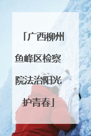 广西柳州鱼峰区检察院法治阳光护青春