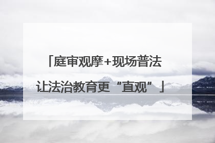 庭审观摩+现场普法 让法治教育更“直观”