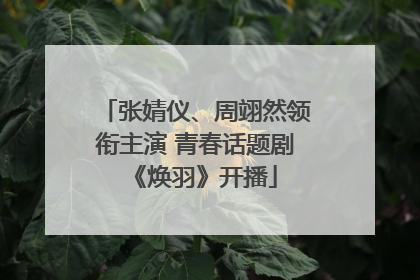 张婧仪、周翊然领衔主演 青春话题剧《焕羽》开播