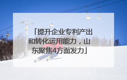 提升企业专利产出和转化运用能力，山东聚焦4方面发力