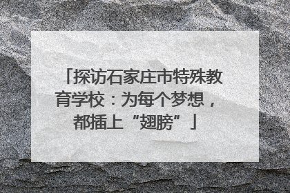 探访石家庄市特殊教育学校：为每个梦想，都插上“翅膀”