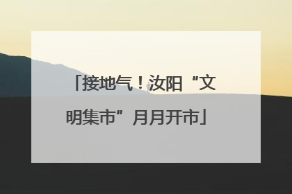 接地气！汝阳“文明集市”月月开市