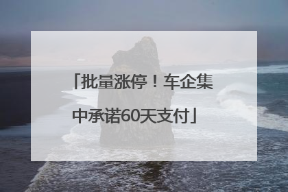 批量涨停！车企集中承诺60天支付
