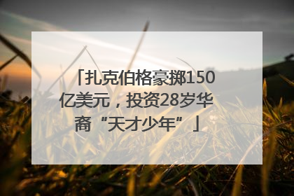 扎克伯格豪掷150亿美元，投资28岁华裔“天才少年”