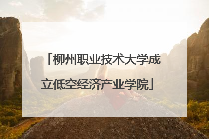 柳州职业技术大学成立低空经济产业学院