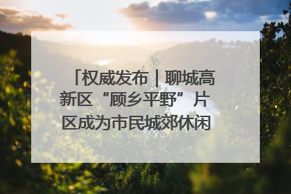 权威发布｜聊城高新区“顾乡平野”片区成为市民城郊休闲全新目的地